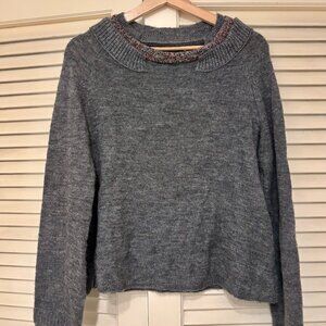 Knitted & Knotted / Anthropologie beaded wool-blend sweater